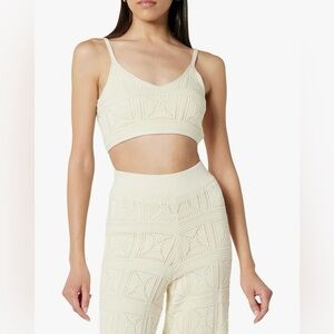 The Drop Diza Crochet Bralette and Pull on Flare Leg Crochet Pant